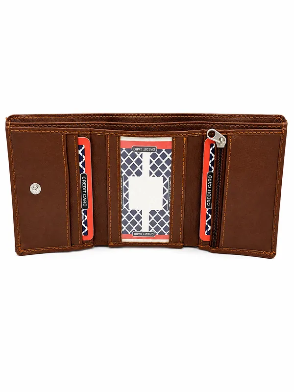 Brown_Faux_Leather_Textured_Zip_Around_Wallet_For_Men