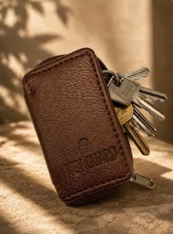 Brown_Faux_Leather_Key_Pouch_For_Unisex