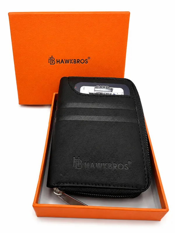 Black_Faux_Leather_Textured_Zip_Around_Wallet_For_Men