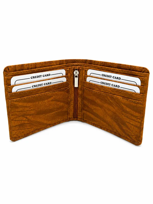 Tan_Brown_Faux_Leather_Textured_Bifold_Wallet_For_Men