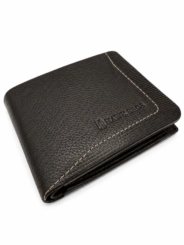 Black_Leather_Contrast_Stitch_Bi-Fold_Wallet_For_Men