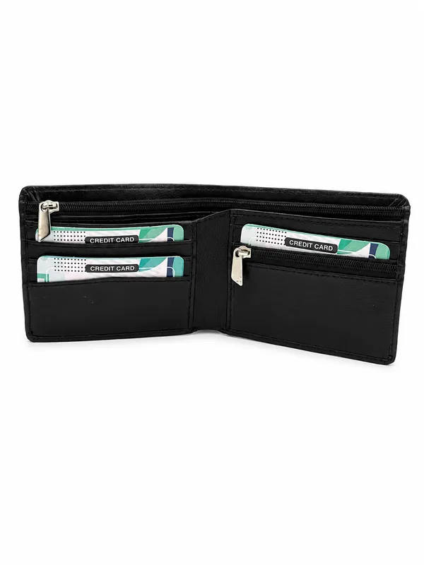 Black_Faux_Leather_Textured_Bifold_Wallet_For_Men