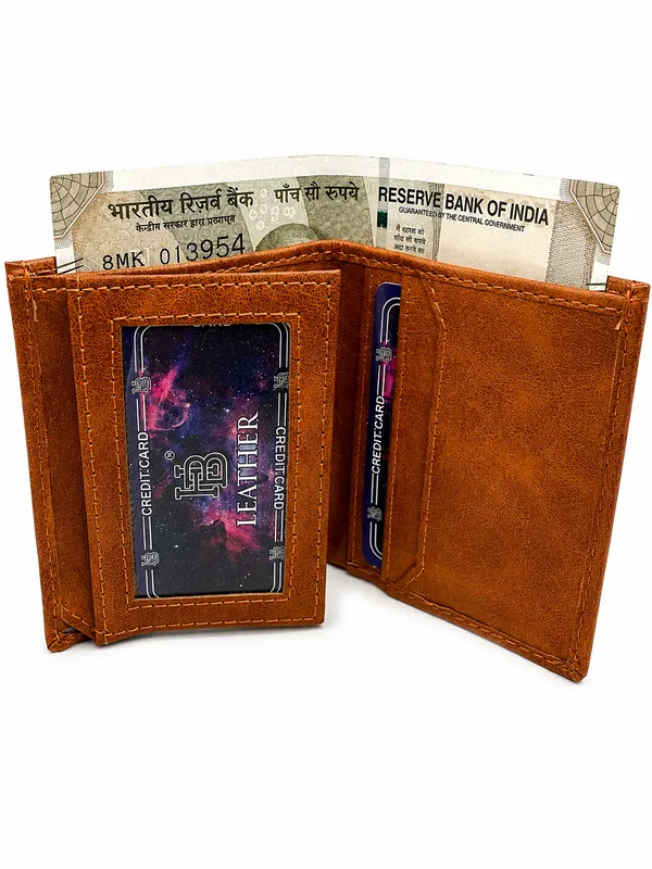 Brown_Faux_Leather_Bifold_Wallet_For_Men