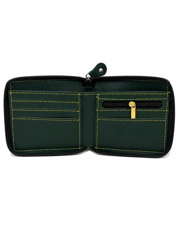 Green_Faux_Leather_Zip-Around_Zipper_Wallet_For_Men