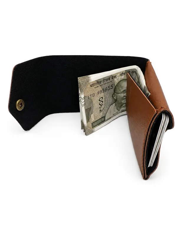 Brown_Faux_Leather_Textured_Card_Wallet_For_Men