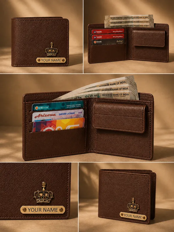 Brown_Faux_Leather_Textured_Bifold_Wallet_For_Men