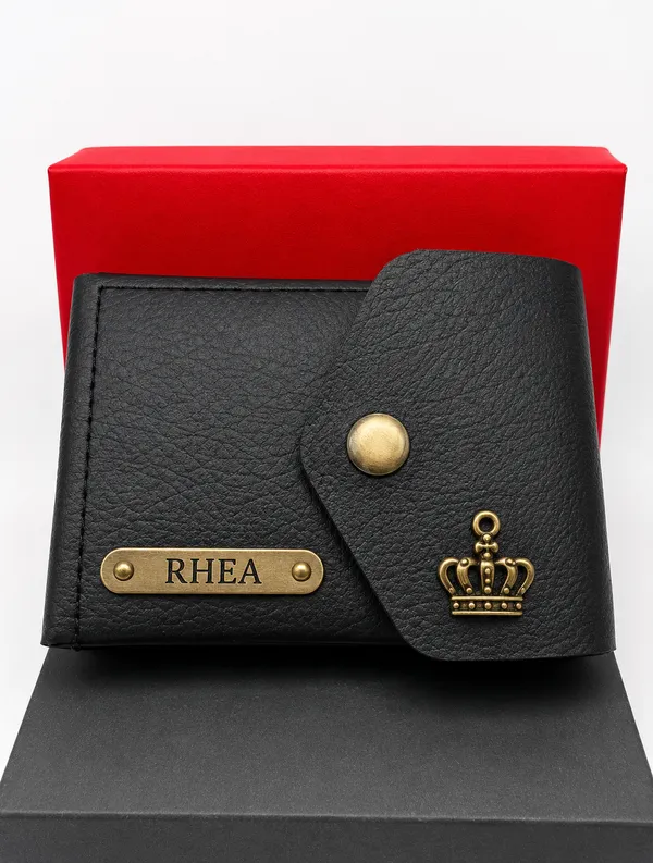 Black_Faux_Leather_Textured_Bi-Fold_Wallet_For_Women