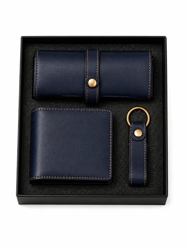 Navy_Faux_Leather_Wallet_Belt_And_Keychain_Gift_Set_For_Men_Pack_Of_3