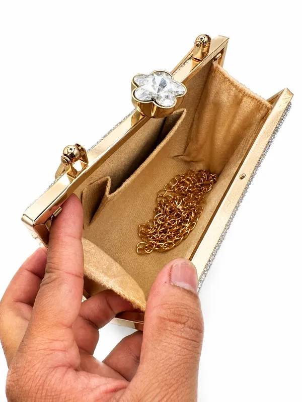 Silver_Metallic_Faux_Leather_Box_Clutch_Bag_For_Women