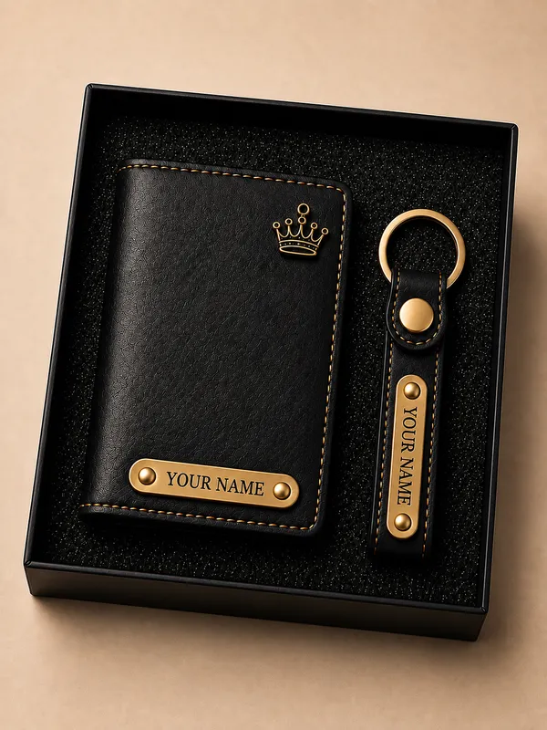 Black_Faux_Leather_Wallet_And_Keychain_Set_For_Men_Pack_Of_2