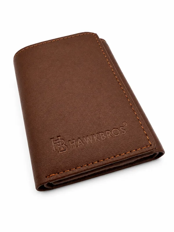Brown_Faux_Leather_Textured_Zip_Around_Wallet_For_Men