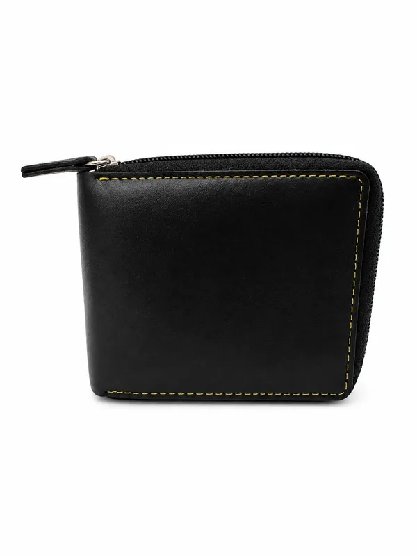 Black_Faux_Leather_Zip_Around_Wallet_For_Men