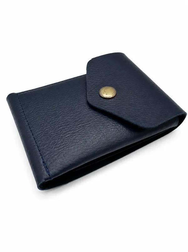 Navy_Faux_Leather_Snap_Closure_Wallet_For_Men