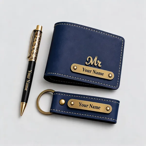 Navy_Faux_Leather_Personalized_Wallet_Pen_And_Keychain_Gift_Set_For_Men_Pack_Of_3