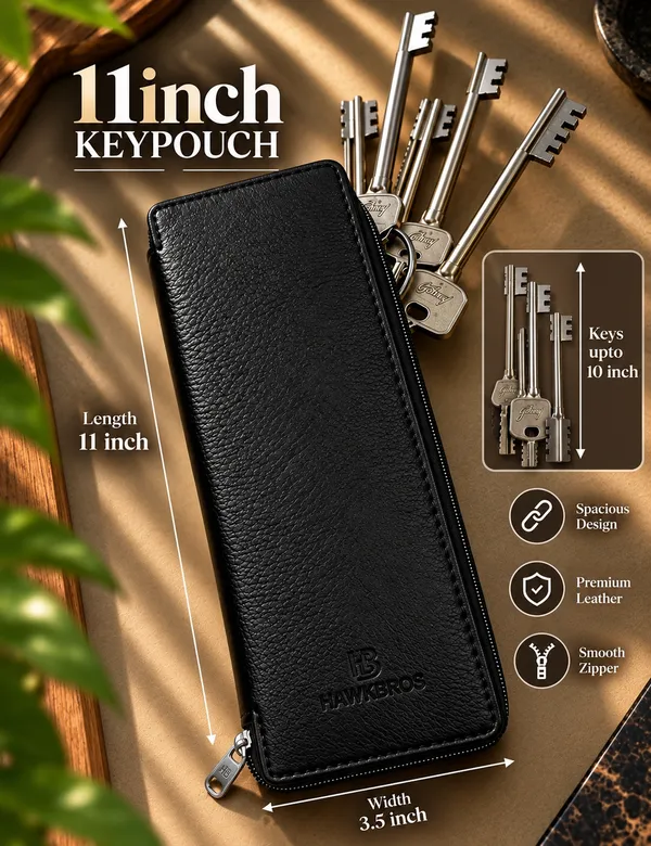 Black_Faux_Leather_Key_Pouch_For_Unisex