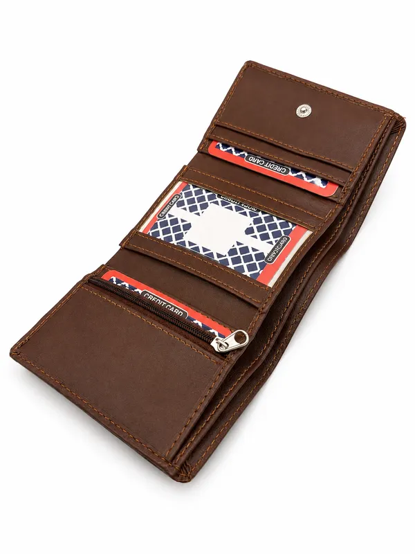 Brown_Faux_Leather_Textured_Zip_Around_Wallet_For_Men