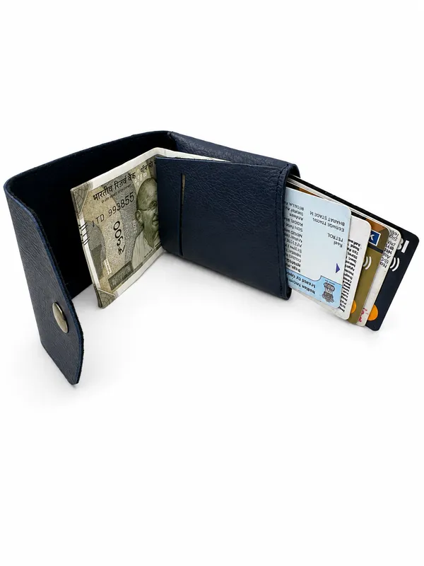 Navy_Faux_Leather_Snap_Closure_Wallet_For_Men
