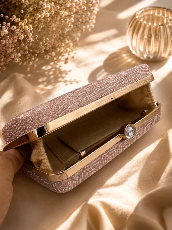 Brown_Faux_Leather_Box_Clutch_For_Women