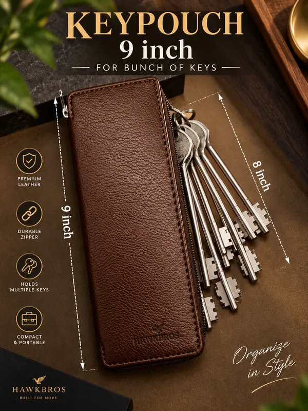 Brown_Faux_Leather_Key_Pouch_For_Unisex