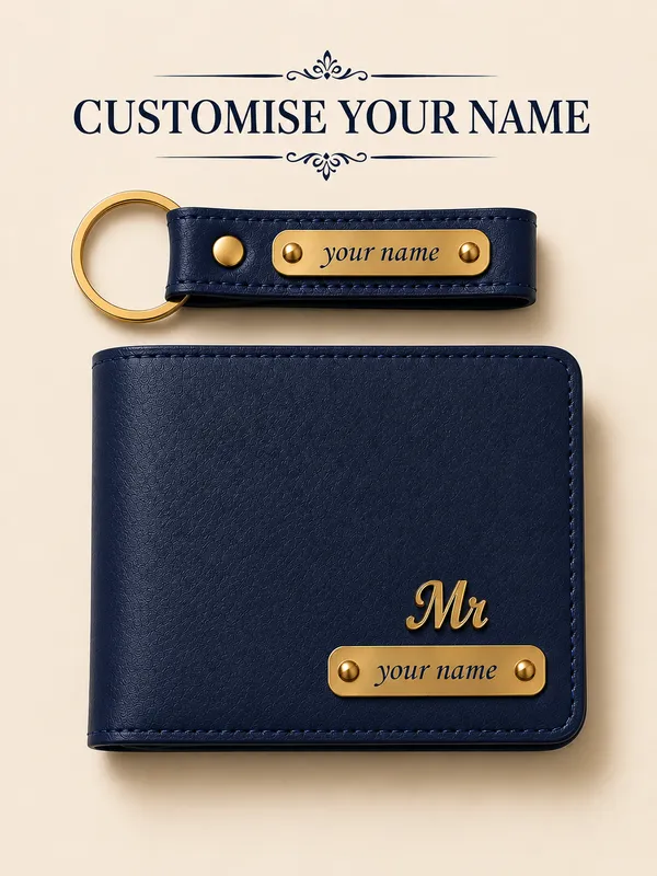 Navy_Faux_Leather_Personalized_Wallet_And_Keychain_Set_For_Men_Pack_Of_2