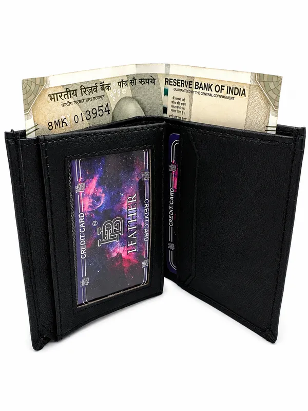 Black_Faux_Leather_Bi-Fold_Wallet_For_Men