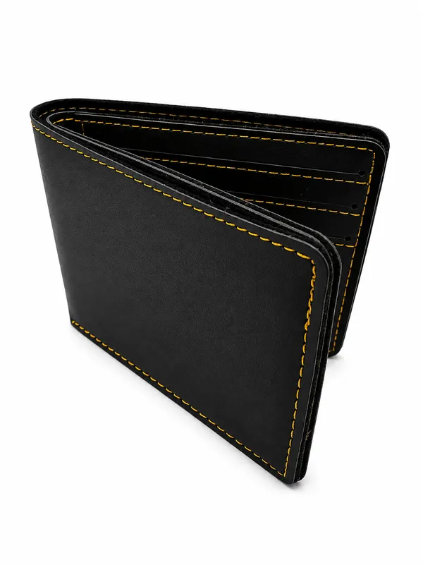 Black_Faux_Leather_Bifold_Wallet_For_Men