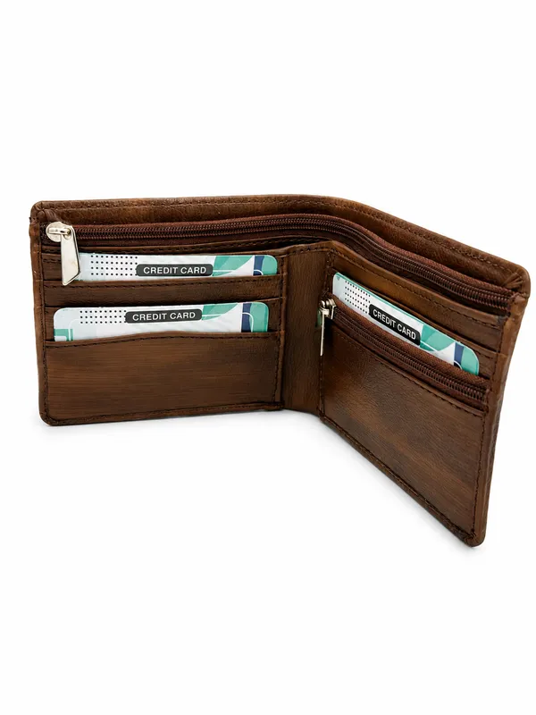 Brown_Faux_Leather_Textured_Bi-Fold_Wallet_For_Men