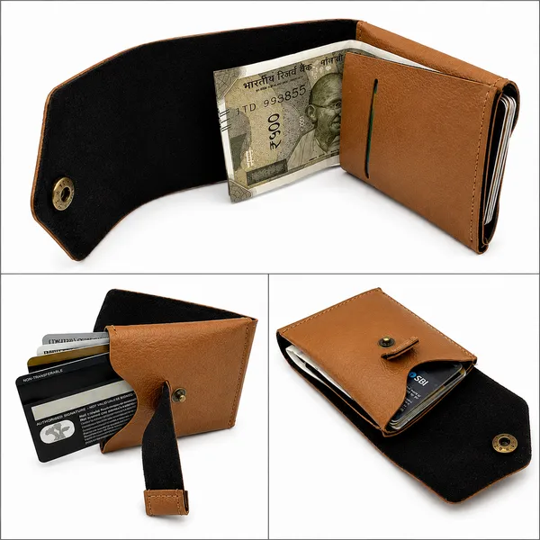 Brown_Faux_Leather_Snap_Closure_Wallet_For_Women