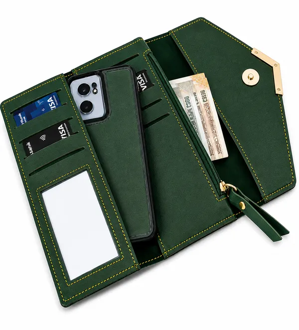 Green_Faux_Leather_Clutch_Wallet_For_Women
