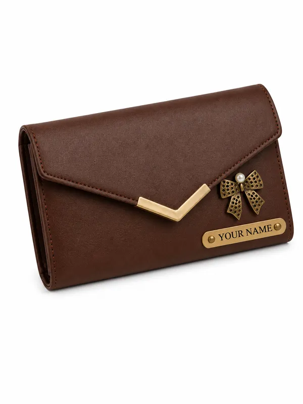 Brown_Faux_Leather_Flap_Clutch_Wallet_For_Men