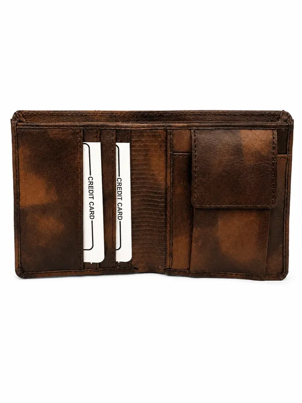Brown_Faux_Leather_Textured_Compact_Wallet_For_Men