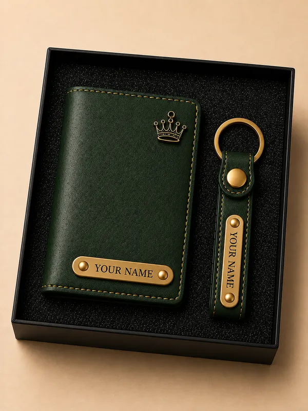 Bottle_Green_Faux_Leather_Wallet_And_Keychain_Set_For_Men_Pack_Of_2