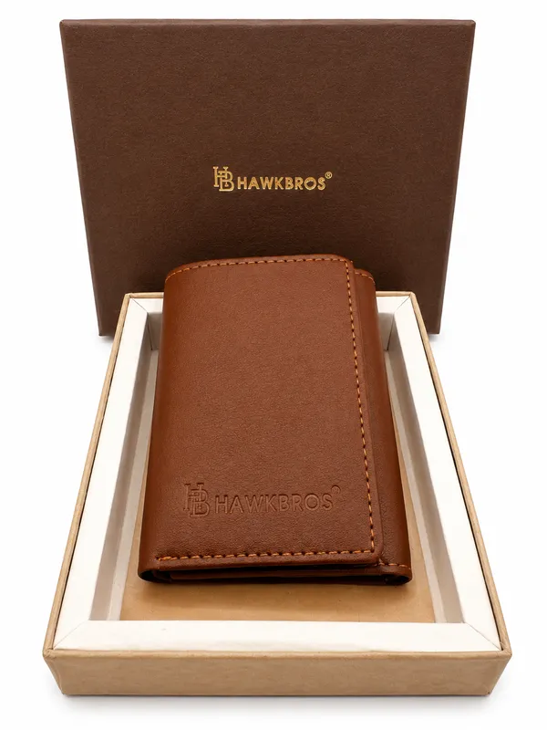 Brown_Faux_Leather_Textured_Zip_Around_Wallet_For_Men