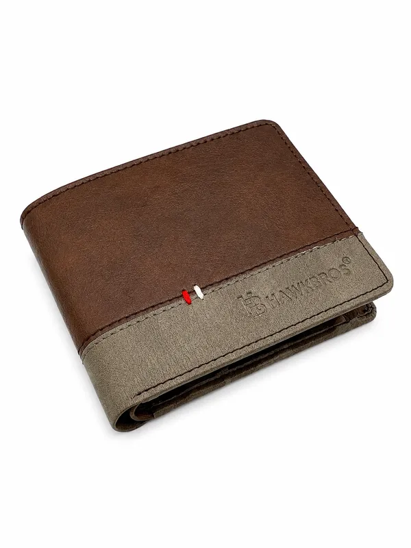 Brown_Faux_Leather_Two-Tone_Bi-Fold_Wallet_For_Men