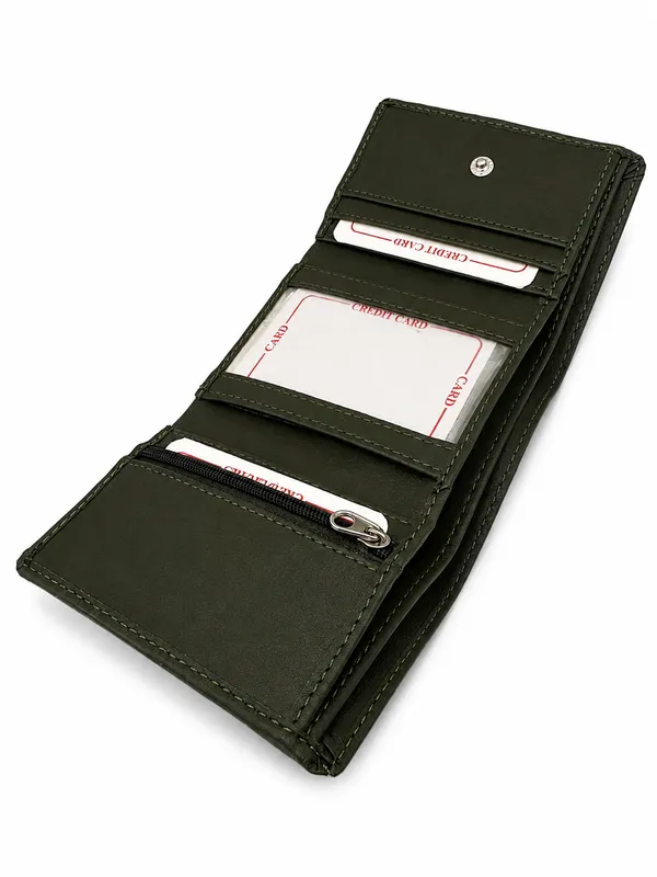 Green_Faux_Leather_Textured_Compact_Wallet_For_Men