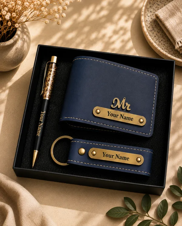 Navy_Faux_Leather_Personalized_Wallet_Pen_And_Keychain_Gift_Set_For_Men_Pack_Of_3