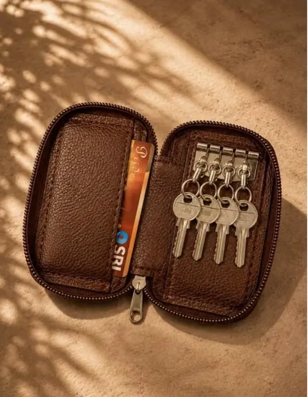 Brown_Faux_Leather_Key_Pouch_For_Unisex