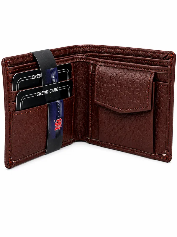 Brown_Faux_Leather_Embossed_Bifold_Wallet_For_Men