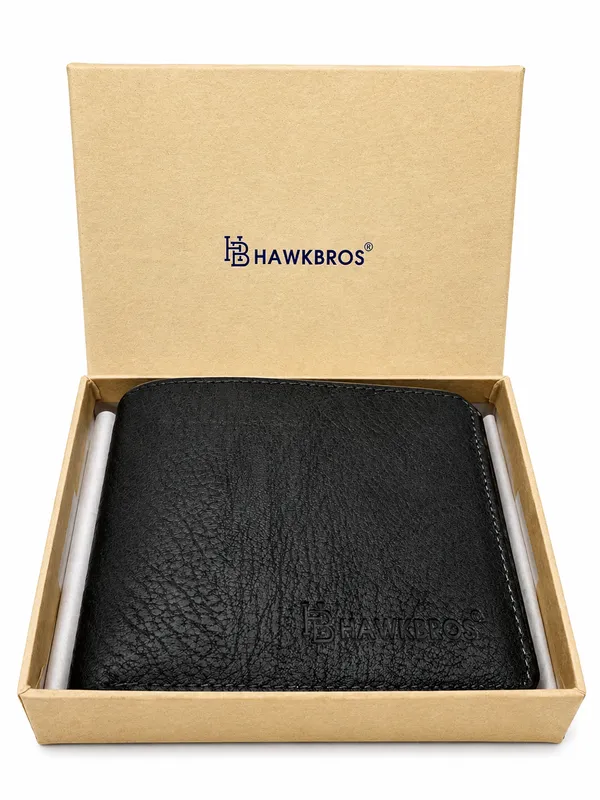 Black_Faux_Leather_Structured_Bifold_Wallet_For_Men