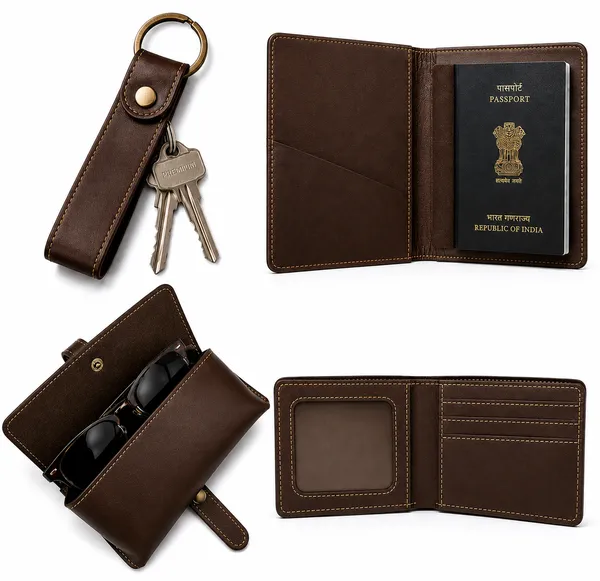 Brown_Faux_Leather_Personalized_Wallet_Gift_Set_For_Men_Pack_Of_4