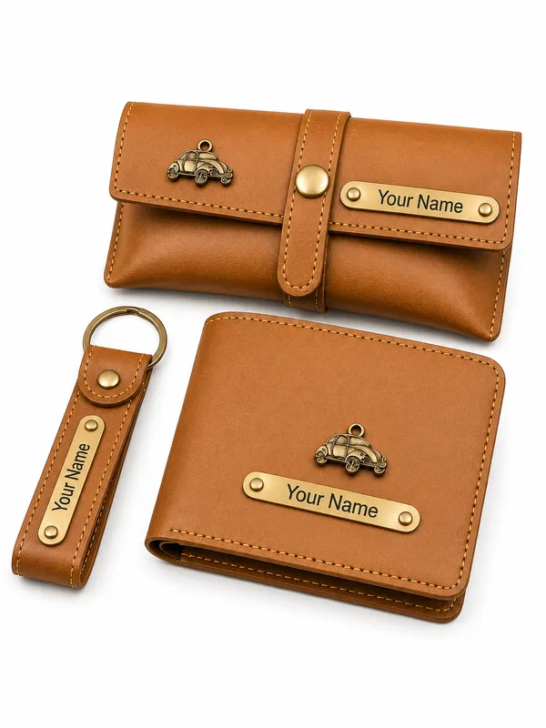 Brown_Faux_Leather_Wallet_And_Keychain_Gift_Set_For_Men_Pack_Of_3