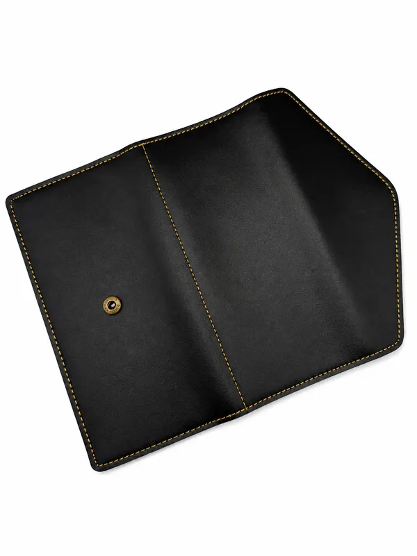 Black_Faux_Leather_Long_Wallet_For_Women