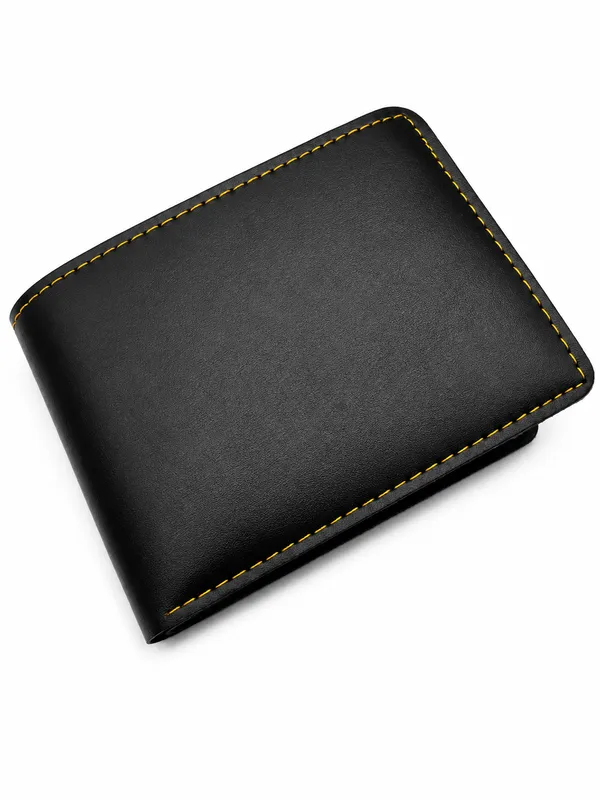 Black_Faux_Leather_Bifold_Wallet_For_Men