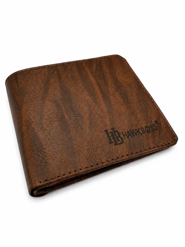 Brown_Faux_Leather_Textured_Bifold_Wallet_For_Men