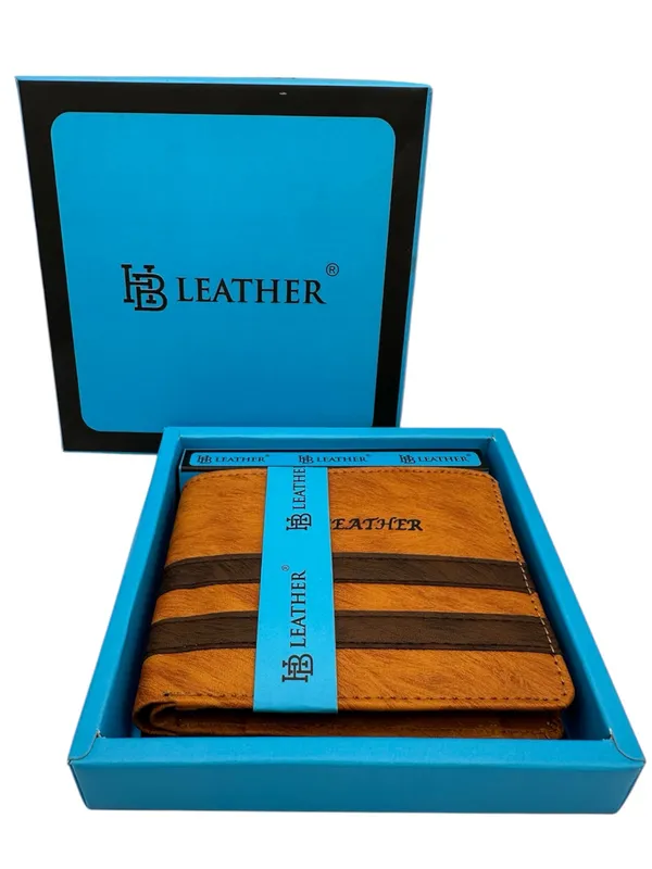 Brown_Faux_Leather_Contrast_Band_Bifold_Wallet_For_Men