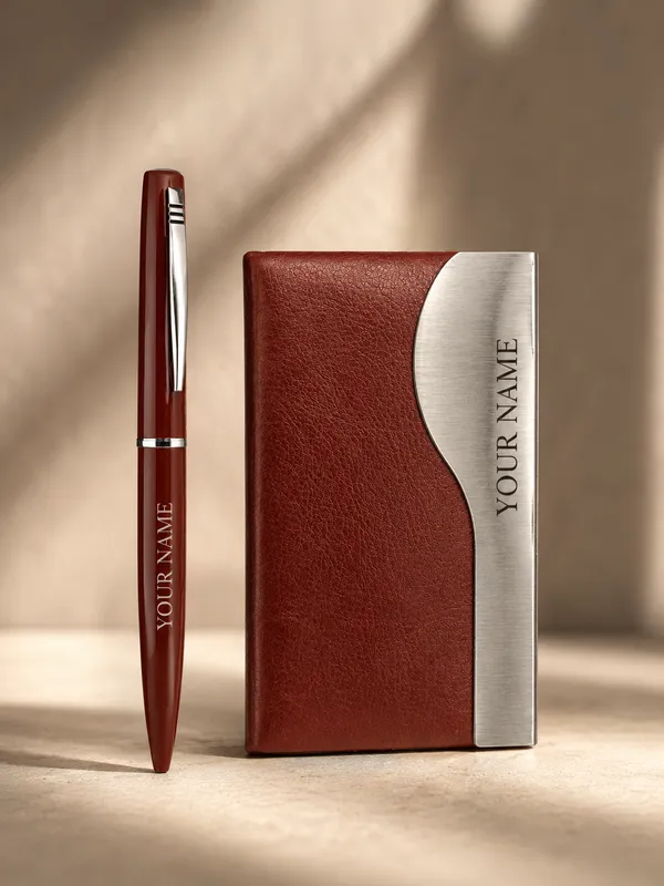 Hawkbros_Brown_Faux_Leather_Pen_And_Notebook_Gift_Set_Pack_Of_2