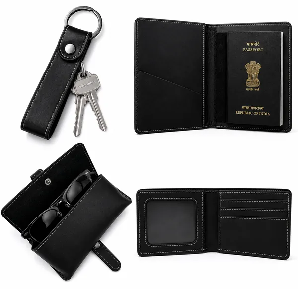 Black_Faux_Leather_Personalized_Wallet_Gift_Set_For_Men_Pack_Of_4