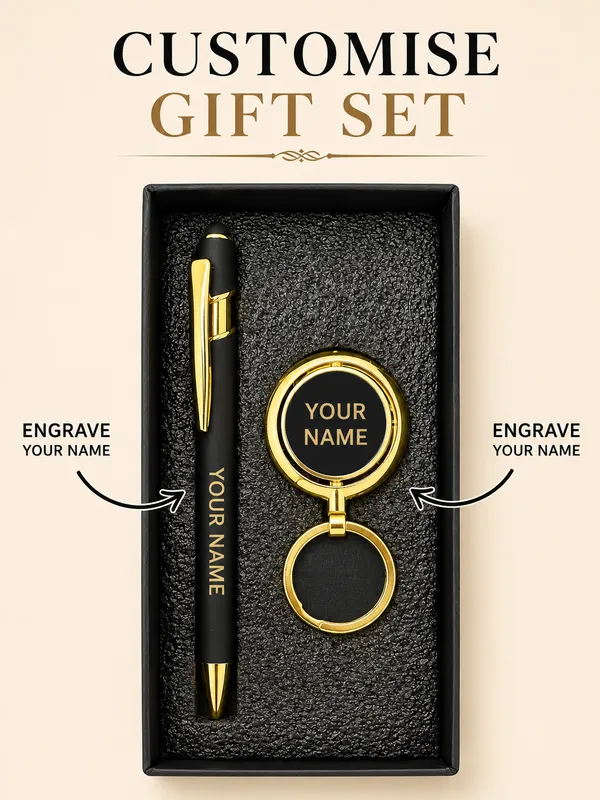 Black_Personalized_Pen_And_Keychain_Gift_Set_Pack_Of_2