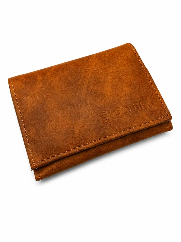 Brown_Faux_Leather_Snap_Pocket_Bifold_Wallet_For_Men