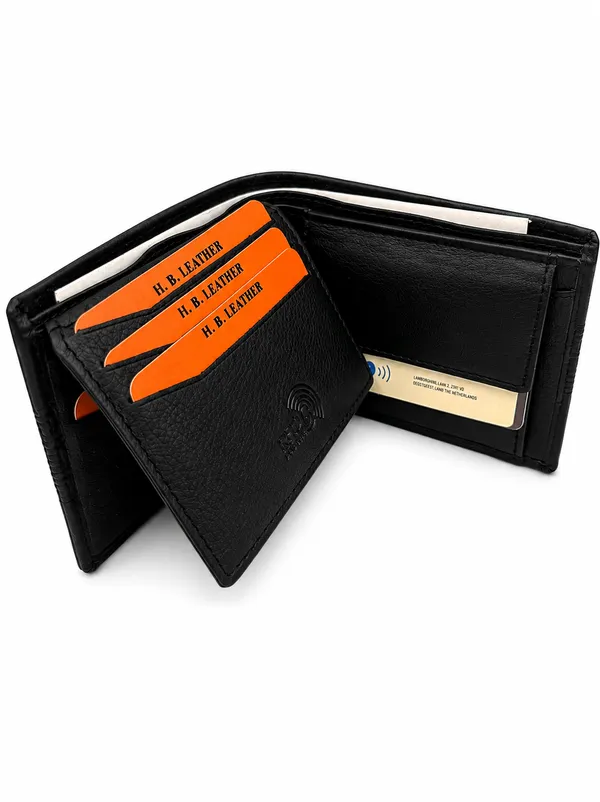 Black_Leather_Geometric_Band_Bi-Fold_Wallet_For_Men